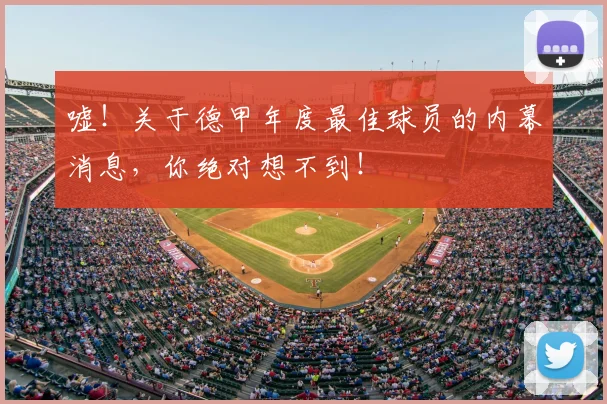 嘘！关于德甲年度最佳球员的内幕消息，你绝对想不到！